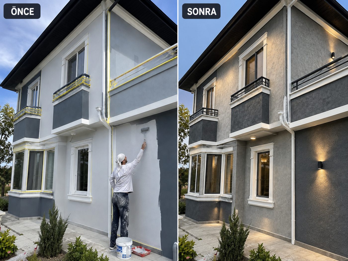 Ataşehir dış cephe boya öncesi ve sonrası